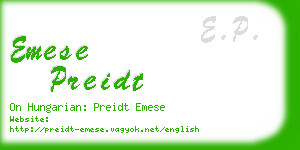 emese preidt business card